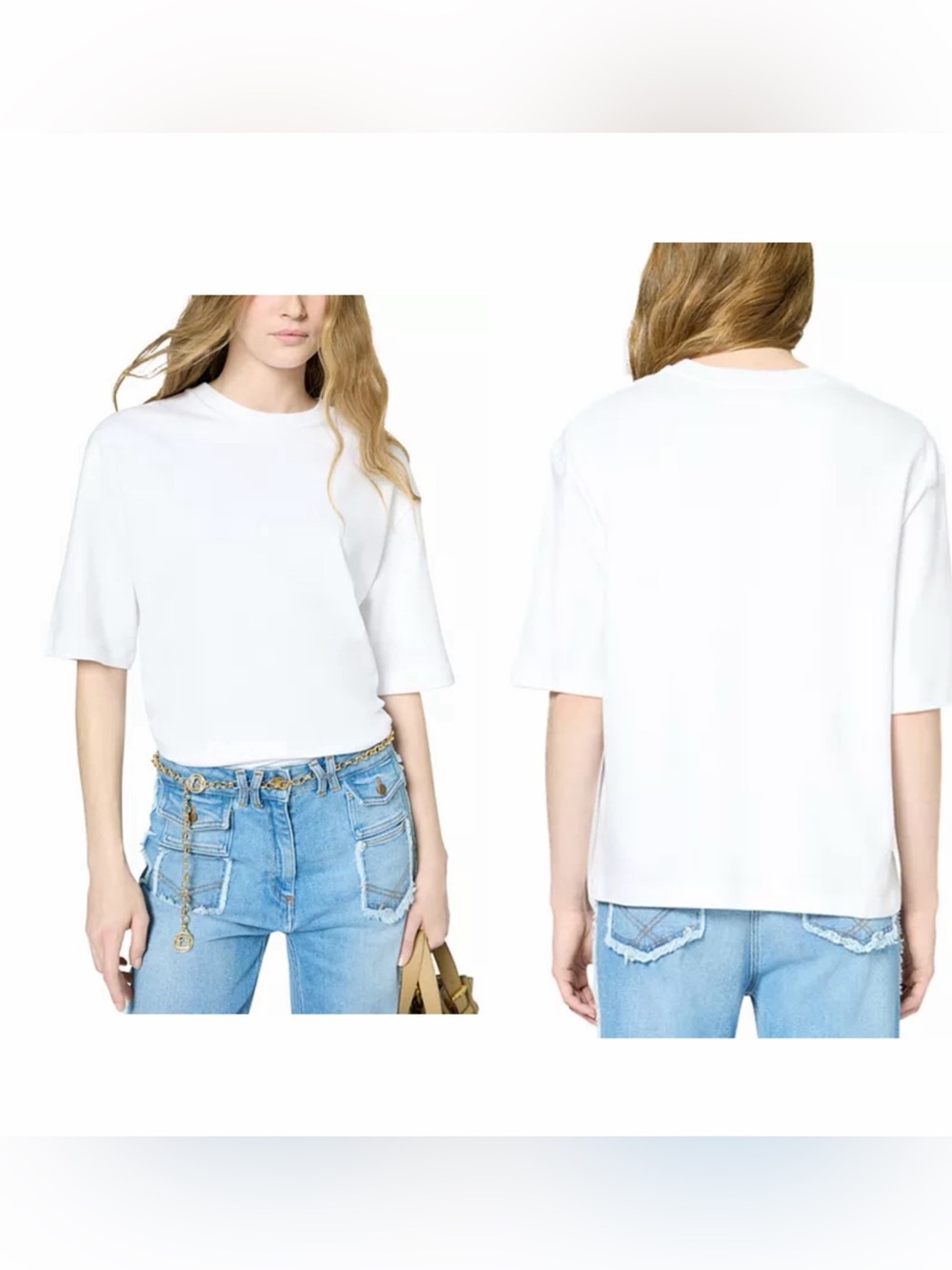 Gerard Darel Galina Classic White Crewneck Short-Sleeve Top